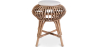 Buy Low Round Stool in Boho Bali Design, Rattan and Canvas - Yuva White 60284 - prices