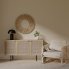 Buy Rattan Armchair with Cushion, Boho Bali Design - Leta White 60300 - prices