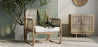 Buy Rattan Armchair with Cushion, Boho Bali Design - Leta White 60300 - in the EU