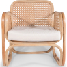 Buy Rattan Armchair with Cushion, Boho Bali Design - Leta White 60300 - in the EU