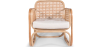 Buy Rattan Armchair with Cushion, Boho Bali Design - Leta White 60300 in the Europe