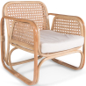 Buy Rattan Armchair with Cushion, Boho Bali Design - Leta White 60300 at MyFaktory