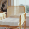 Buy Rattan Armchair with Cushion, Boho Bali Design - Leta White 60300 at MyFaktory