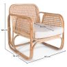 Buy Rattan Armchair with Cushion, Boho Bali Design - Leta White 60300 at MyFaktory