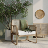 Buy Rattan Armchair with Cushion, Boho Bali Design - Leta White 60300 - prices
