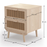 Buy Rattan Bedside Table with Drawers, Boho Bali Style - Wada Natural 60509 - prices