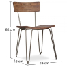 Buy x2 Industrial style hairpin chair - Wood and metal Silver 60531 at MyFaktory
