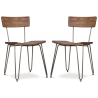 Buy x2 Industrial style hairpin chair - Wood and metal Silver 60531 - in the EU