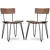 Buy x2 Industrial style hairpin chair - Wood and metal Silver 60531 - prices