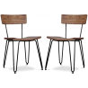Buy x2 Industrial style hairpin chair - Wood and metal Silver 60531 - prices