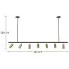 Buy Rail Ceiling Lamp - 7 Adjustable Gold Spotlights - 140CM - Lark Gold 60517 - in the EU