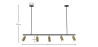 Buy Rail Ceiling Lamp - 5 Adjustable Gold Spotlights - 110CM - Lark Gold 60518 - in the EU