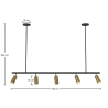 Buy Rail Ceiling Lamp - 5 Adjustable Gold Spotlights - 110CM - Lark Gold 60518 - in the EU