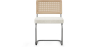 Buy Dining Chair Natural Rattan Lattice Back Boucle Design - Jya White 60537 - in the EU