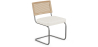 Buy Dining Chair Natural Rattan Lattice Back Boucle Design - Jya White 60537 in the Europe