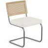 Buy Dining Chair Natural Rattan Lattice Back Boucle Design - Jya White 60537 home delivery