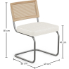 Buy Dining Chair Natural Rattan Lattice Back Boucle Design - Jya White 60537 - prices
