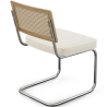 Buy Dining Chair Natural Rattan Lattice Back Boucle Design - Jya White 60537 home delivery