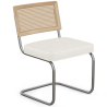 Buy Dining Chair Natural Rattan Lattice Back Boucle Design - Jya White 60537 at MyFaktory