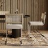 Buy Dining Chair Natural Rattan Lattice Back Boucle Design - Jya White 60537 - in the EU