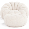 Buy Upholstered Armchair with Ottoman - White Boucle - Calera White 60542 home delivery