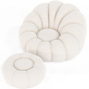 Buy Upholstered Armchair with Ottoman - White Boucle - Calera White 60542 at MyFaktory