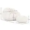 Buy Upholstered Armchair with Ottoman - White Boucle - Calera White 60542 - prices