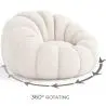 Buy Upholstered Armchair with Ottoman - White Boucle - Calera White 60542 - in the EU