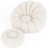 Buy Upholstered Armchair with Ottoman - White Boucle - Calera White 60542 in the Europe
