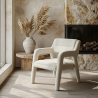 Buy Upholstered Dining Chair - White Boucle - Larsa White 60544 in the Europe
