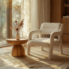 Buy Upholstered Dining Chair - White Boucle - Larsa White 60544 in the Europe