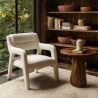 Buy Upholstered Dining Chair - White Boucle - Larsa White 60544 with a guarantee