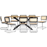 Buy Pack Industrial Wooden Table (220cm) & 8 Rattan Mesh Chairs - Lia Natural 60562 - prices