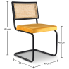 Buy Pack Industrial Wooden Table (200cm) & 8 Rattan and Velvet Mesh Chairs - Nema Mustard 60572 in the Europe