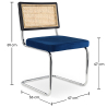 Buy Pack Hairpin Dining Table 150x90 & 6 Black Mesh Rattan and Velvet Chairs - Jenka Dark blue 60582 in the Europe
