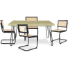 Buy Pack Hairpin Dining Table 120x90 & 4 Black Rattan Mesh Chairs - Canvas Black 60584 - prices
