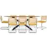 Buy Pack Industrial Wooden Table (220cm) & 8 Rattan and Velvet Mesh Chairs - Wanda Mustard 60596 in the Europe