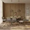 Buy Pack Industrial Wooden Table (220cm) & 8 Rattan and Velvet Mesh Chairs - Jenka Dark blue 60597 - in the EU
