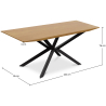 Buy Pack Industrial Wooden Table (220cm) & 8 Rattan Mesh and Black Wood Chairs - Canvas Black 60564 in the Europe