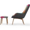 Buy Armchair with ottoman patchwork upholstery scandinavian design - Mero Multicolour 60535 at MyFaktory