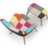 Buy Armchair with ottoman patchwork upholstery scandinavian design - Mero Multicolour 60535 home delivery