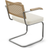 Buy Dining Chair Natural Rattan Lattice Back Boucle Design with Armrest - Jya White 60538 - prices