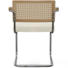 Buy Dining Chair Natural Rattan Lattice Back Boucle Design with Armrest - Jya White 60538 at MyFaktory
