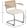 Buy Dining Chair Natural Rattan Lattice Back Boucle Design with Armrest - Jya White 60538 - prices