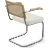 Buy Dining Chair Natural Rattan Lattice Back Boucle Design with Armrest - Jya White 60538 - in the EU