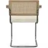 Buy Dining Chair Natural Rattan Lattice Back Boucle Design with Armrest - Jya White 60538 - prices