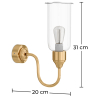 Buy Chandelier Lamp - Golden Wall Light - Rene Transparent 60527 - in the EU