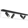 Buy Rail Ceiling Lamp - 4 Adjustable Spotlights - 90CM - Wada Black 60519 with a guarantee