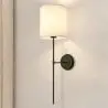 Buy Lamp Wall Light - Black with Fabric Shade - Norman Black 60525 - prices