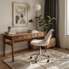 Buy Upholstered Desk Chair with Wheels - Tulipe Light grey 60613 - prices